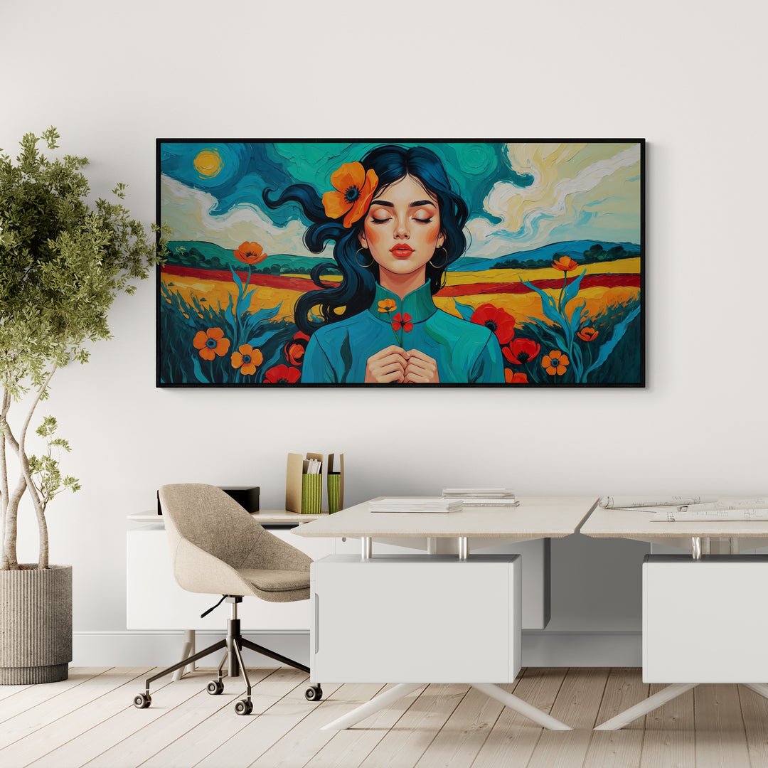 Quadro digitale "Pensieri nel vento", simbolo di libertà e bellezza