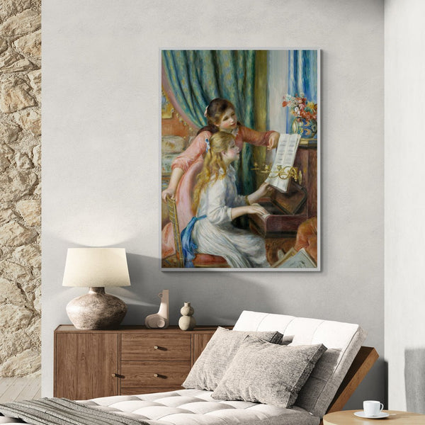 Tableau Toile Renoir "Jeunes Filles Au Piano" - Reproduction Sur Mesure - Artisanat Italien