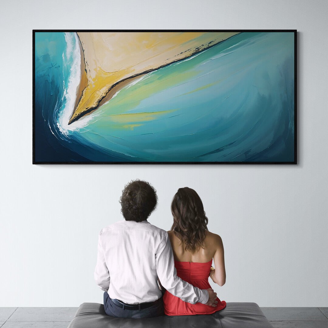 stampa su policotone paesaggio marino astratto per salotto