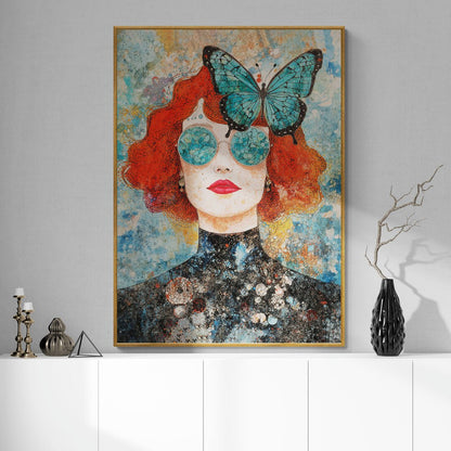 Opera pop-art con simboli di libertà e trasformazione