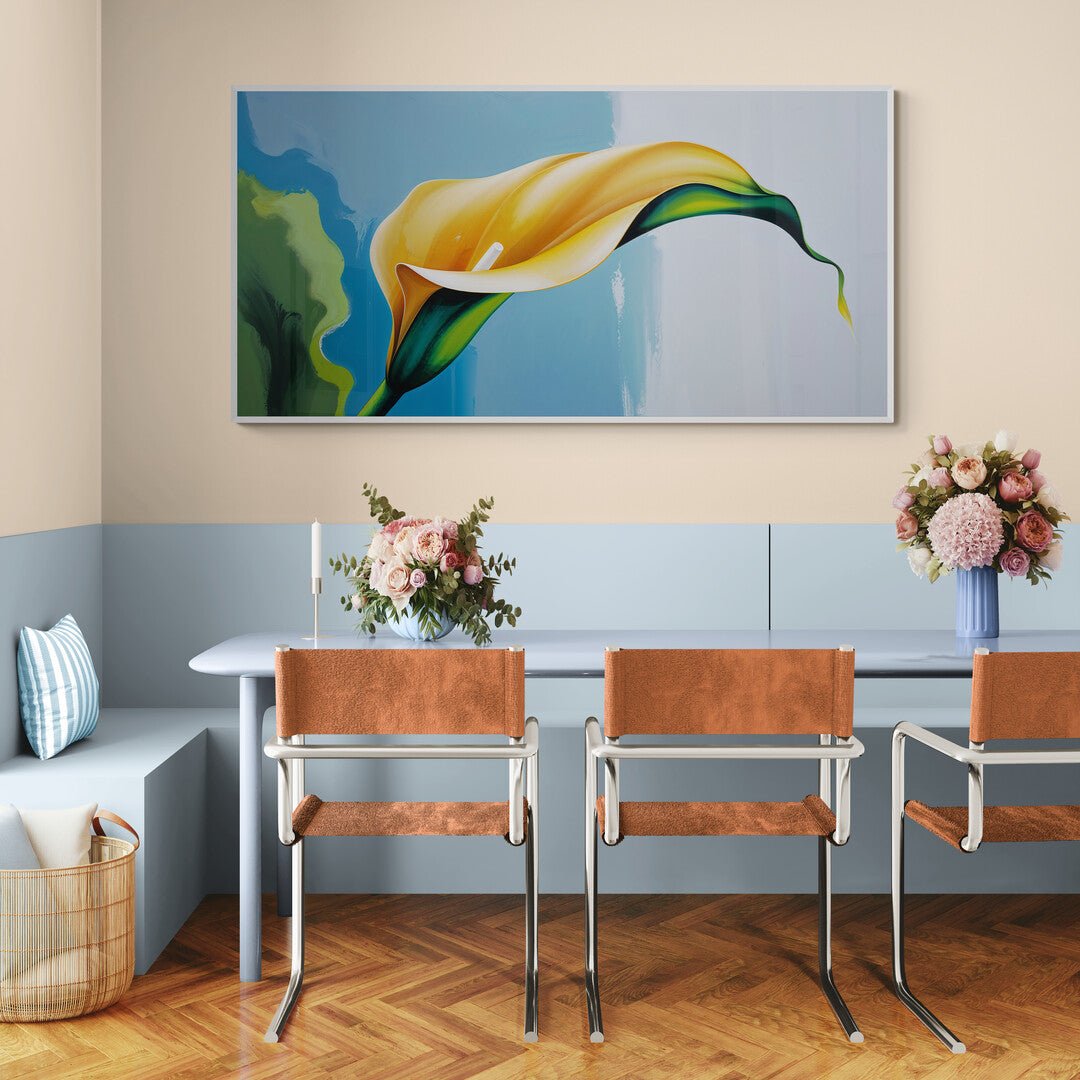 stampa su policotone calla dorata profilo fluido