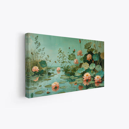 Quadro botanico zen con fiori d’acqua in fiore
