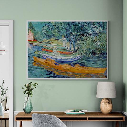 Stampa su tela del dipinto “Riva dell’Oise ad Auvers” di Vincent van Gogh