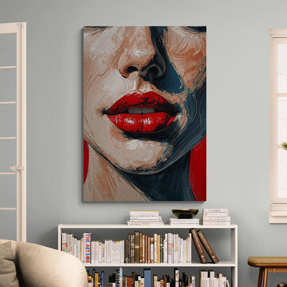 stampa su policotone labbra rosso lacca brush strokes