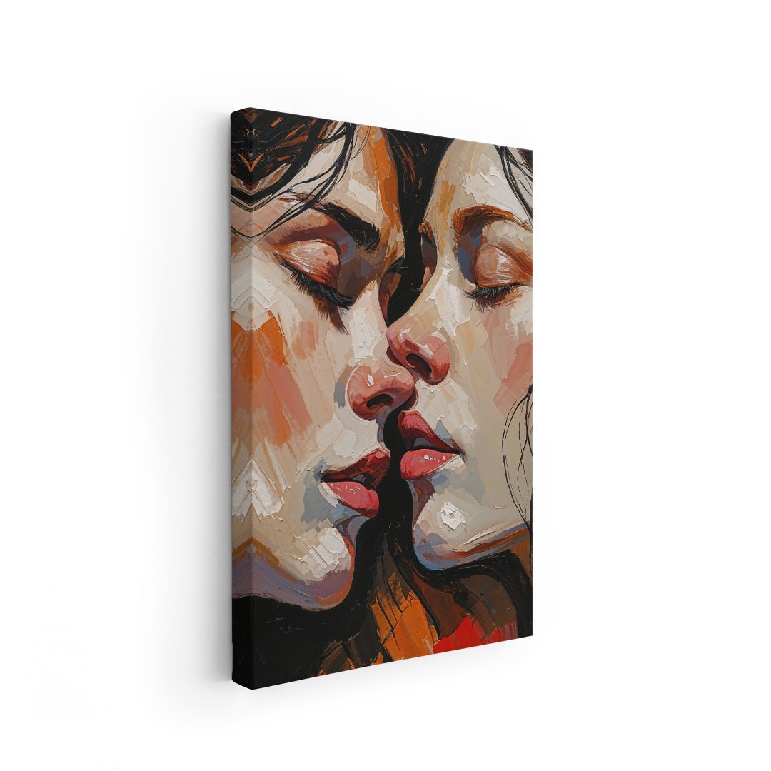 stampa su policotone volti ravvicinati impasto pittorico