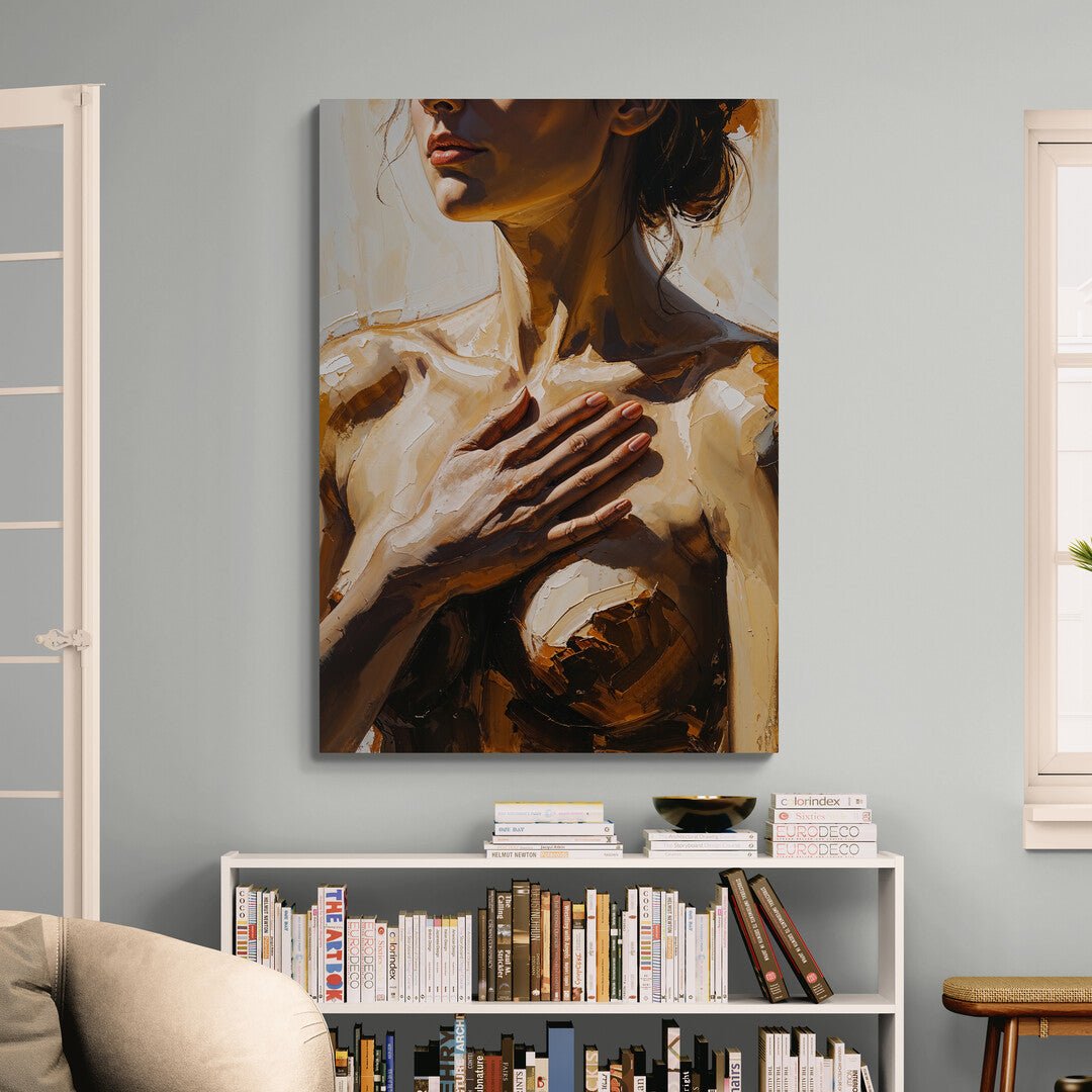 stampa murale premium pelle luminosa e chiaroscuri profondi