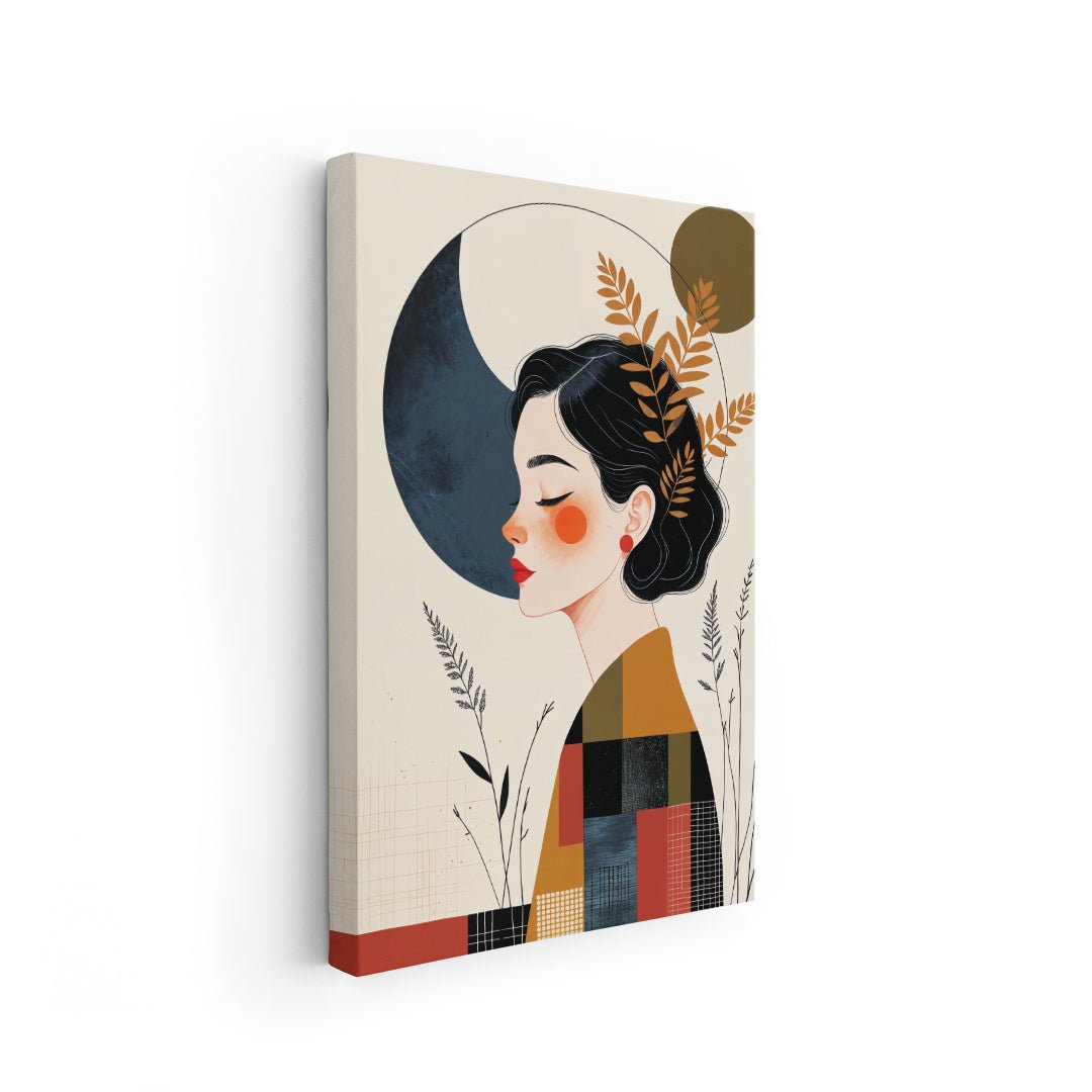 quadro moderno stile japandi palette naturale per camera da letto