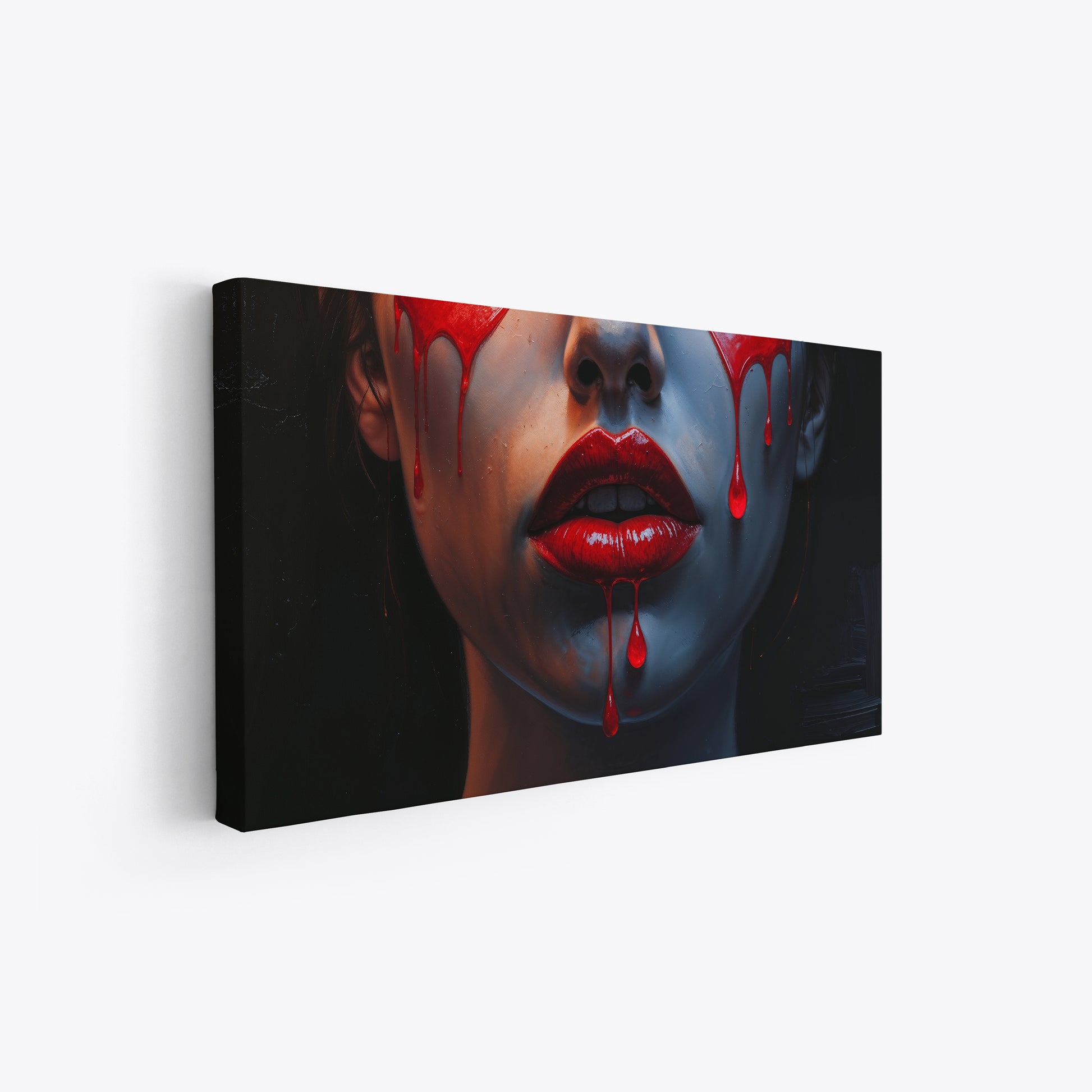 Stampa su policotone arte moderna close-up volto labbra rosse