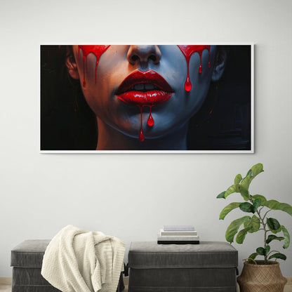 Stampa in alta qualità su policotone quadro labbra rosse design