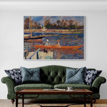 Riproduzione Renoir con riflessi sull'acqua

