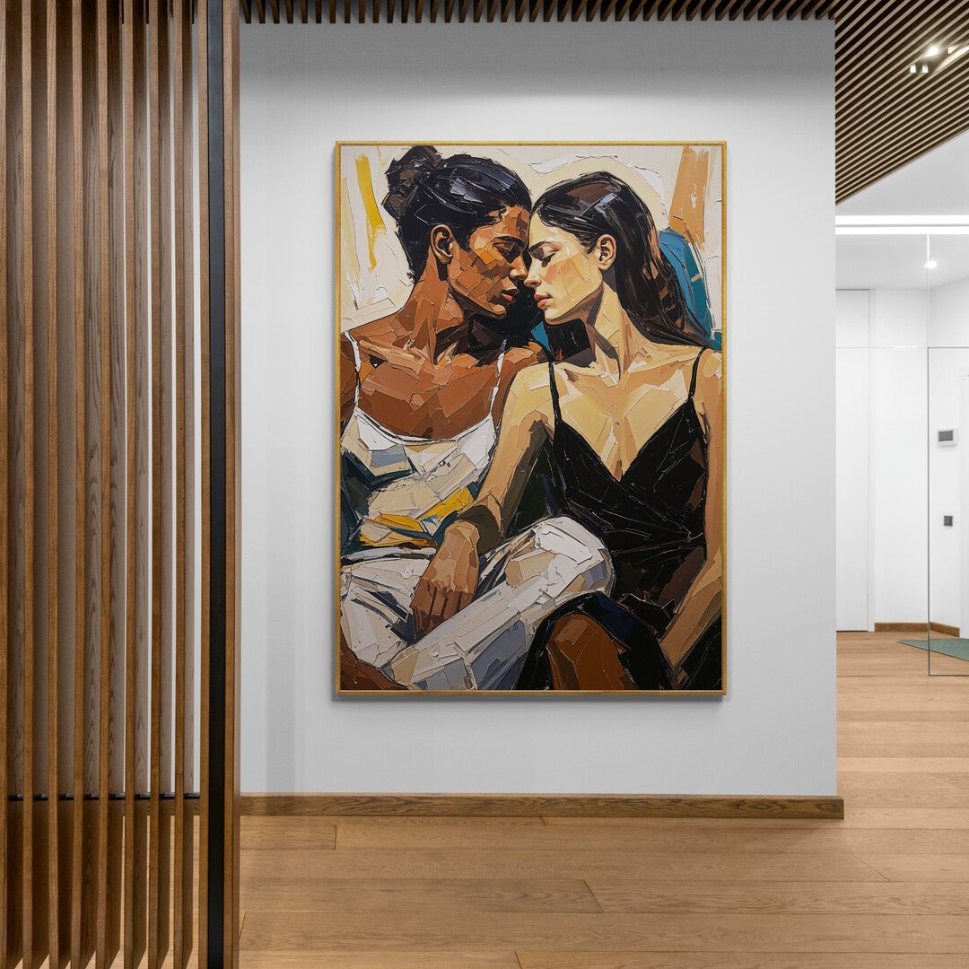 opera figurativa intima palette calda nero crema