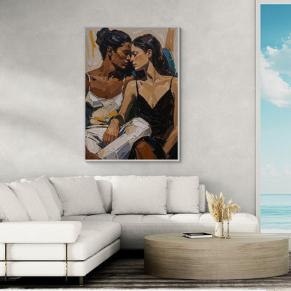 tra noi silenzio stampa figurativa materica su policotone