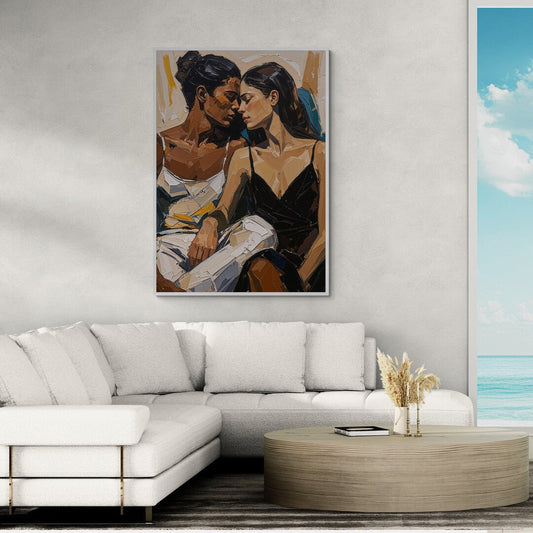 tra noi silenzio stampa figurativa materica su policotone