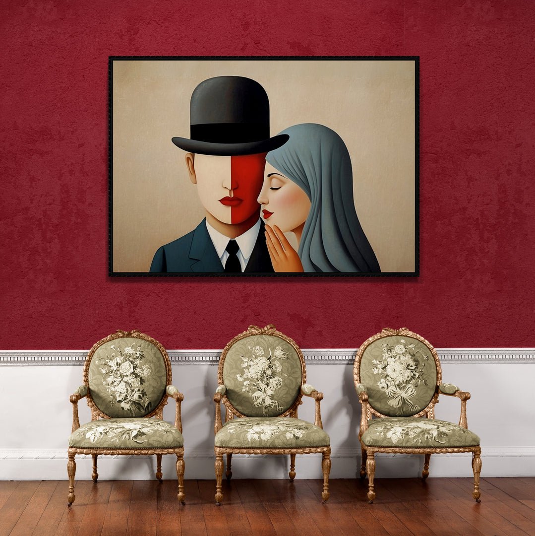 quadro surrealista amanti