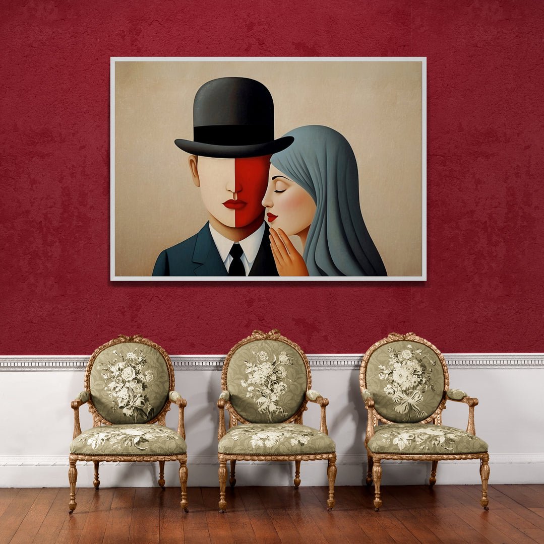 stampa su tela coppia surrealista