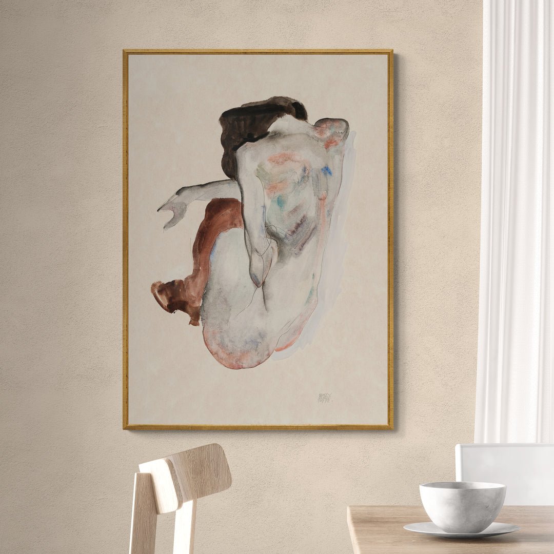 arte novecento riproduzione schiele per salotto moderno e studio creativo