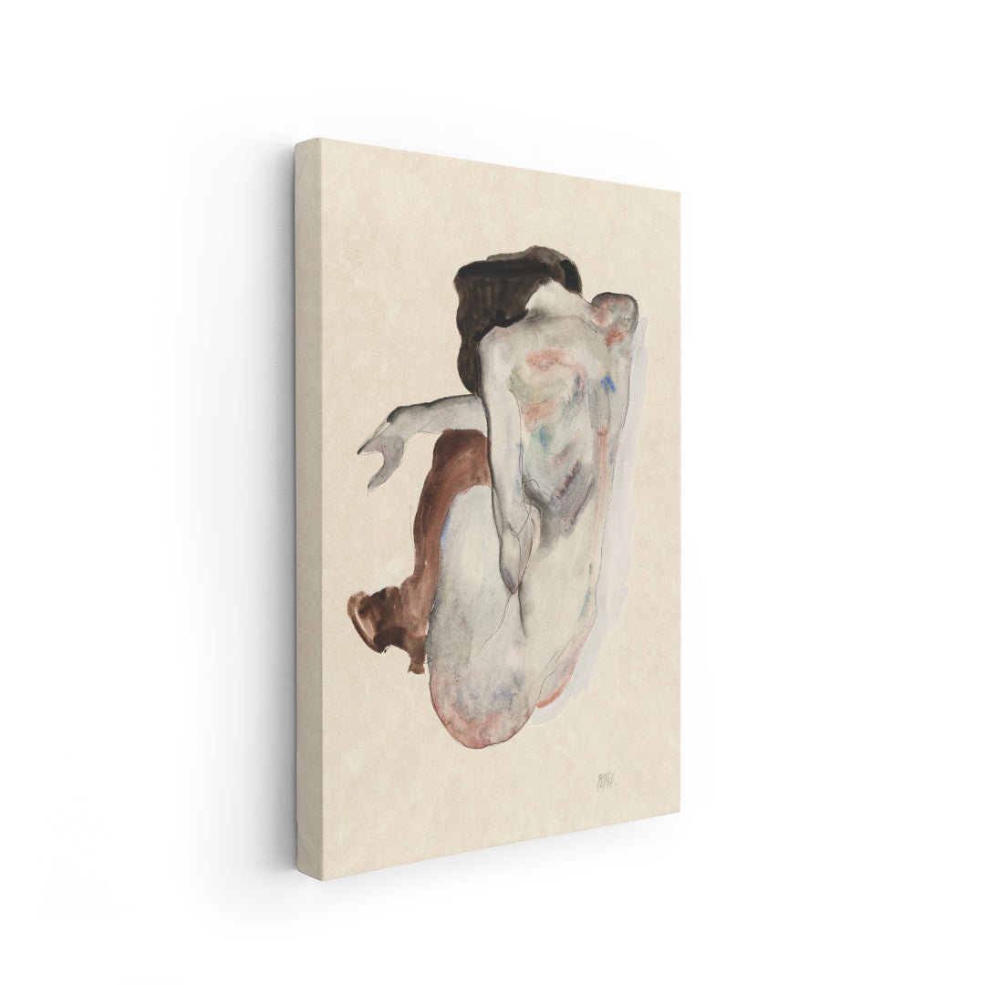 riproduzione schiele 1912 nudo femminile minimal segno nervoso