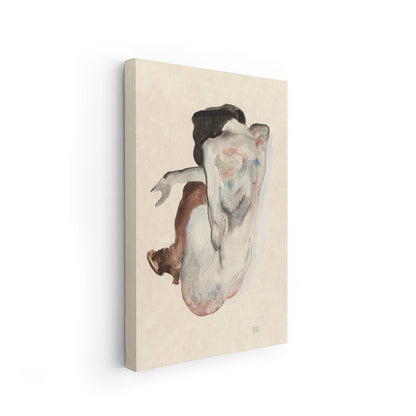 riproduzione schiele 1912 nudo femminile minimal segno nervoso