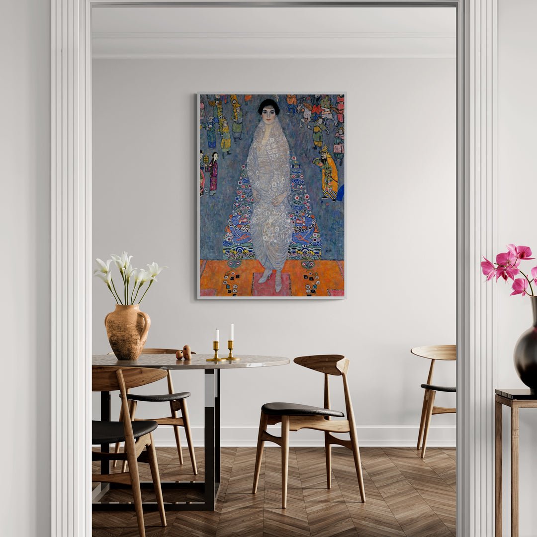 poster klimt riproduzione ritratto con motivi ornamentali colori raffinati