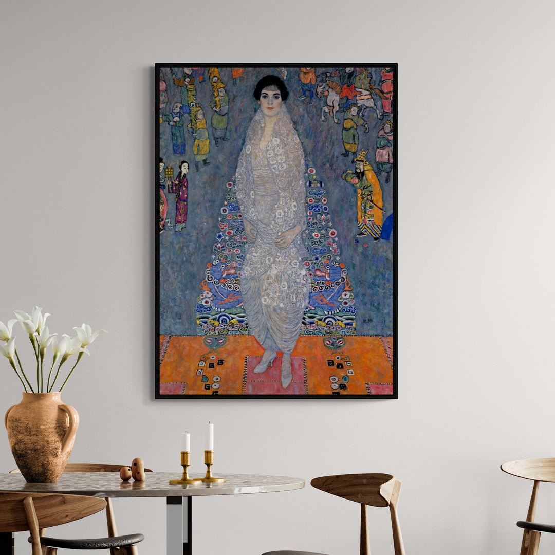 arte decorativa klimt ritratto femminile su policotone per salotto