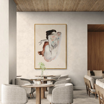 quadro su policotone egon schiele figura raccolta vista posteriore