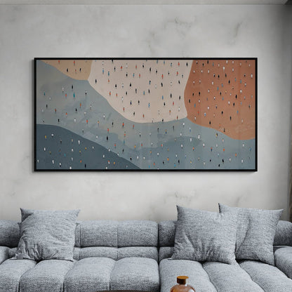 opera digitale con persone stilizzate