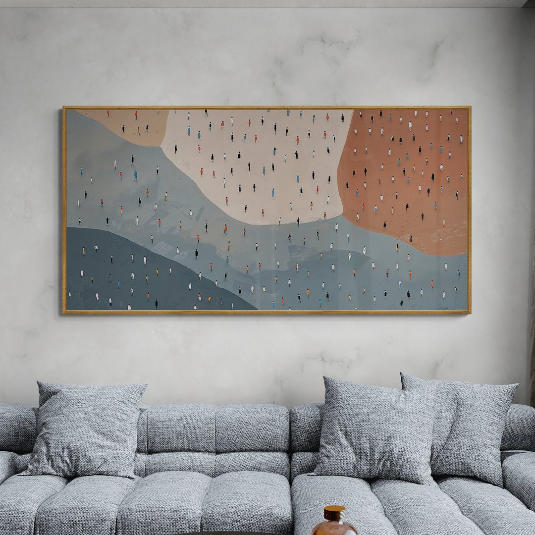 Opera concettuale astratta che rappresenta la moltitudine umana