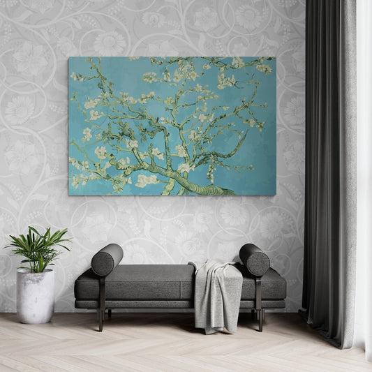 Riproduzione su tela di "Ramo di mandorlo in fiore" di Van Gogh, stampa artistica in vendita online