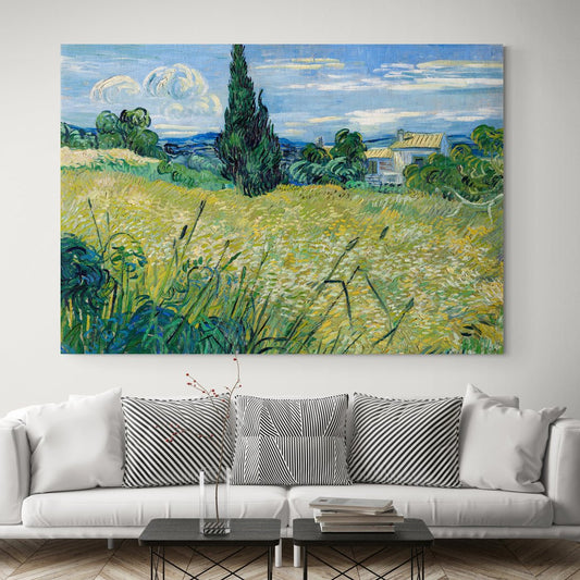 Campo di grano verde con cipresso Vincent van Gogh (1889)